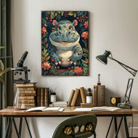 Whimsical Hippo in the Jungle Poster PosterGoat