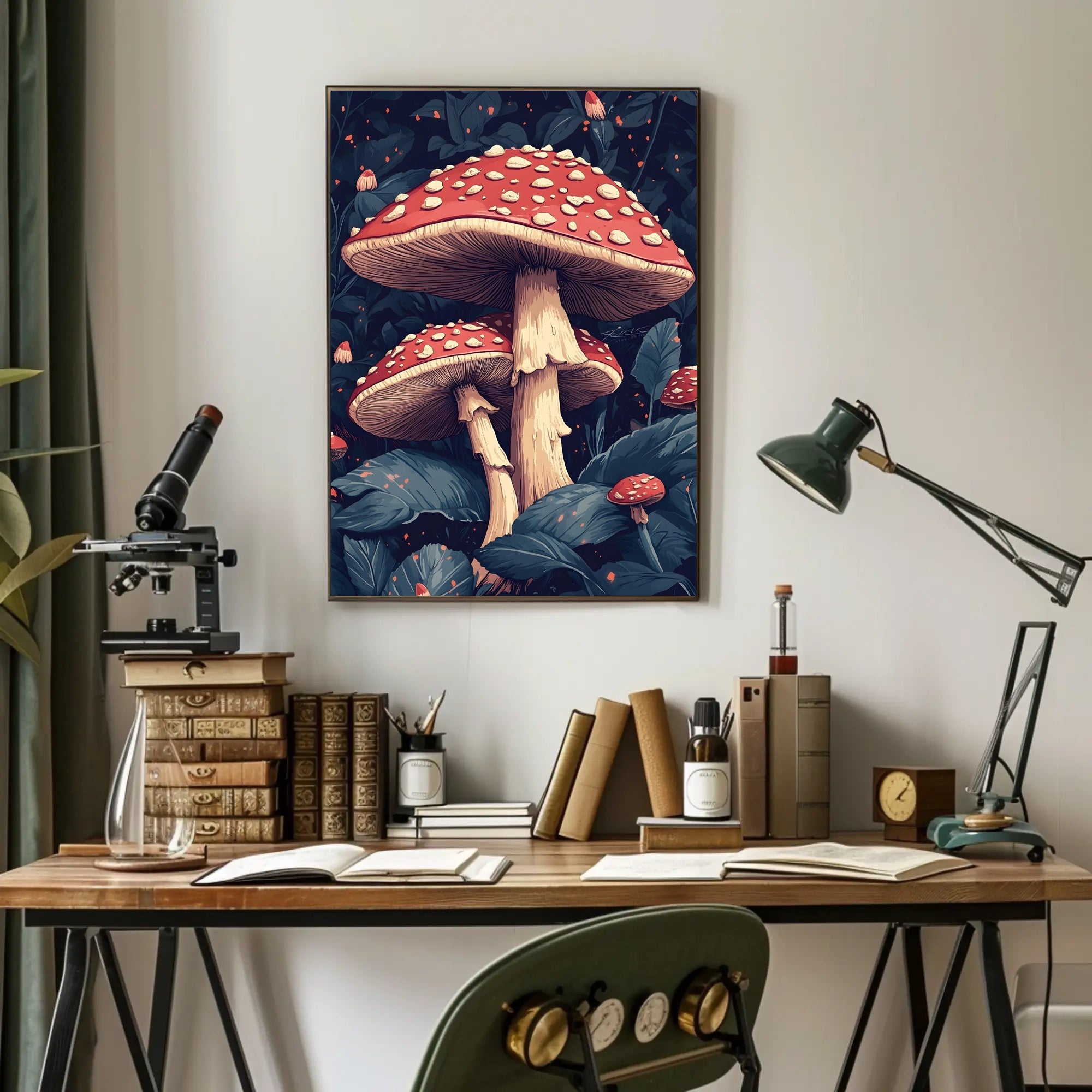 Enchanted Mushrooms Wall Art Print Decor