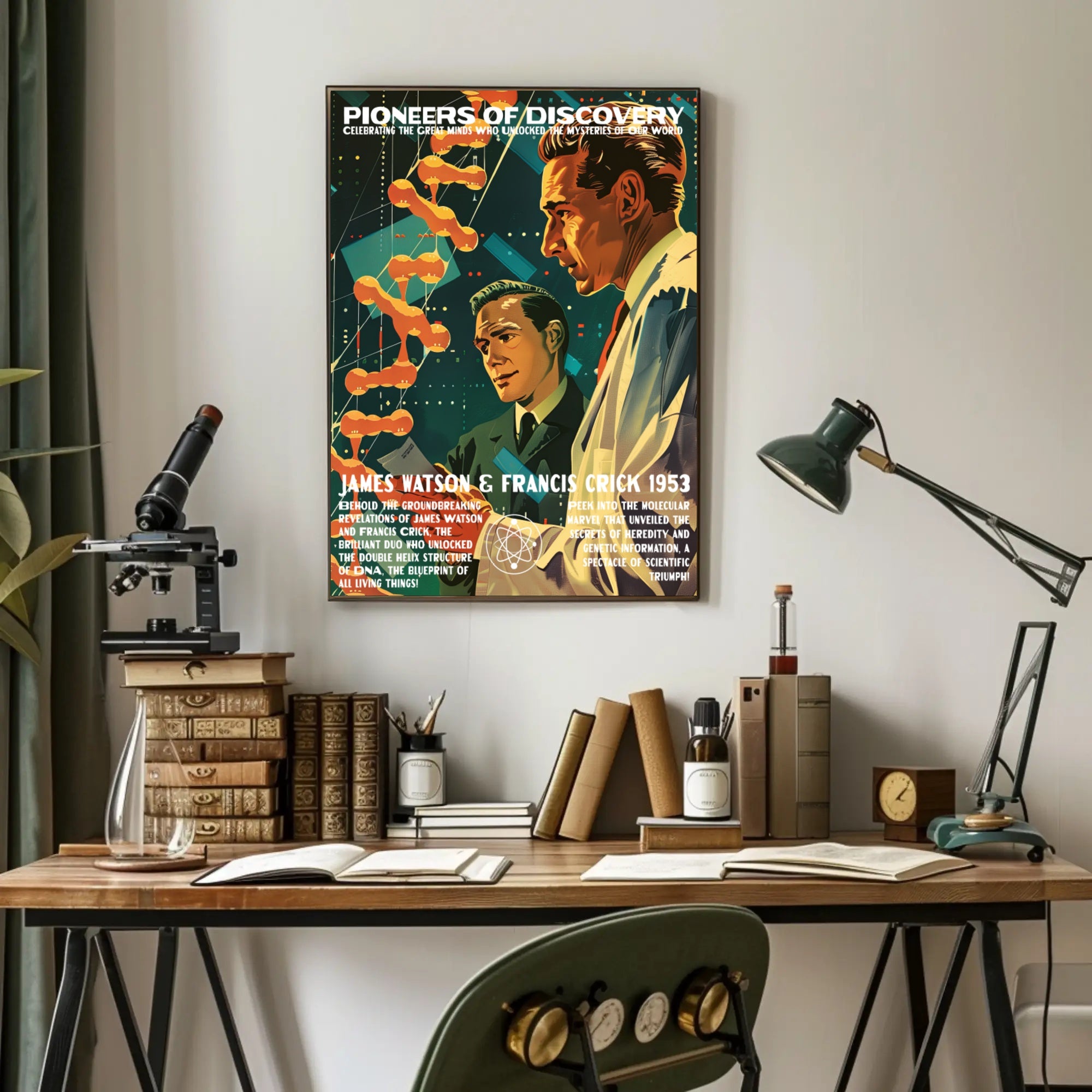 DNA Double Helix Discovery Commemorative Educational Poster