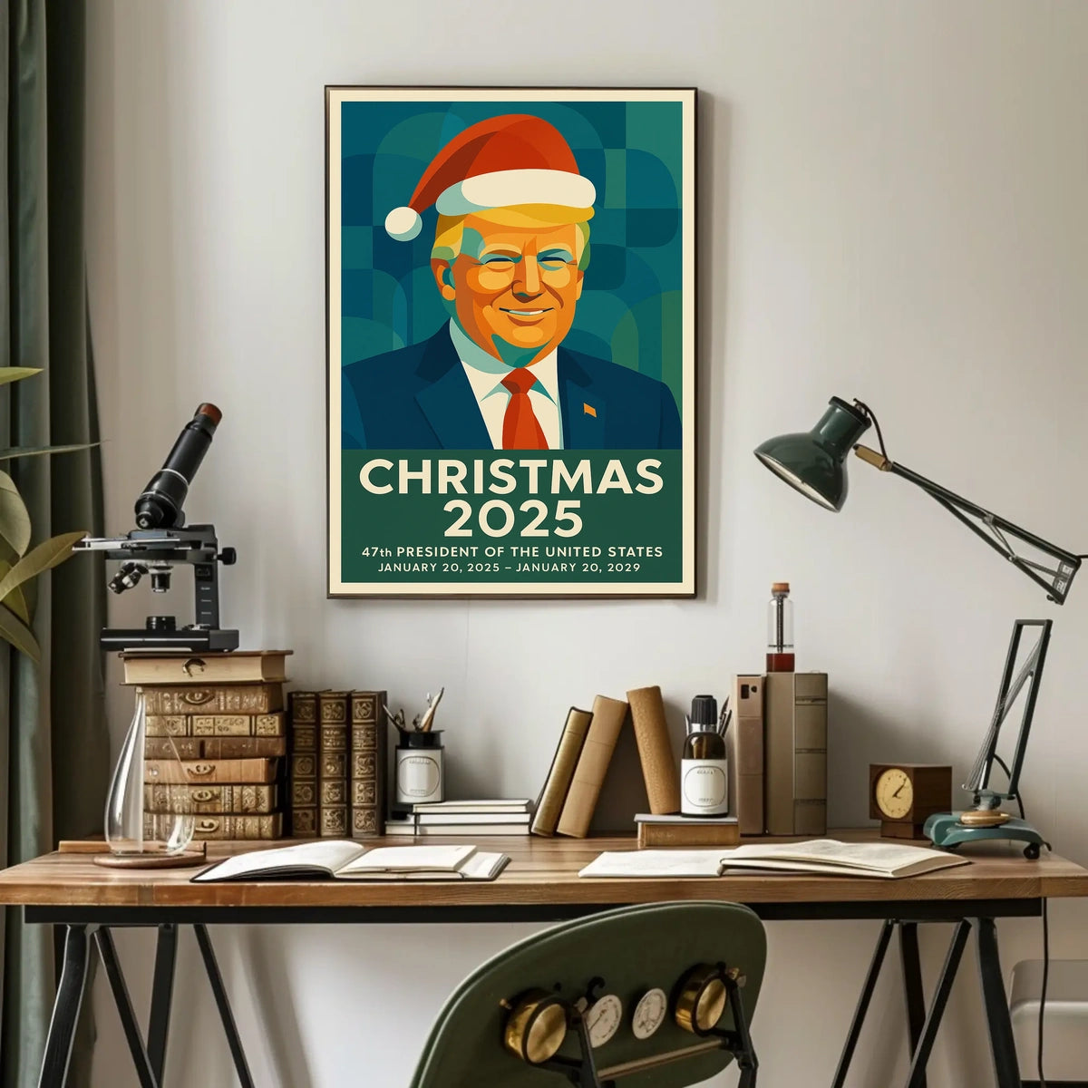 Santa Hat Political Poster Savors Christmas 2025 for Holidays