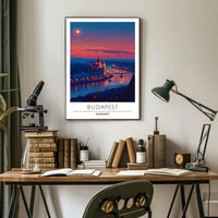 Budapest Twilight Serenity Urban or Cityscape Poster