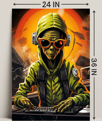 Alien Dj In Space Poster
