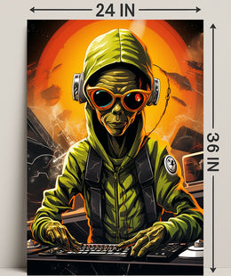 Alien Dj In Space Poster