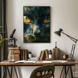 Mystical Feline Portrait Art Print Decor PosterGoat