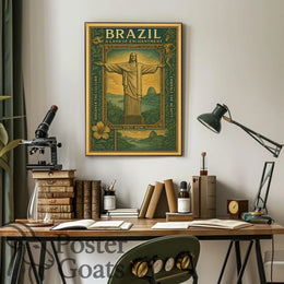 Brazilian Beauty: Christ the Redeemer Vintage Travel Poster
