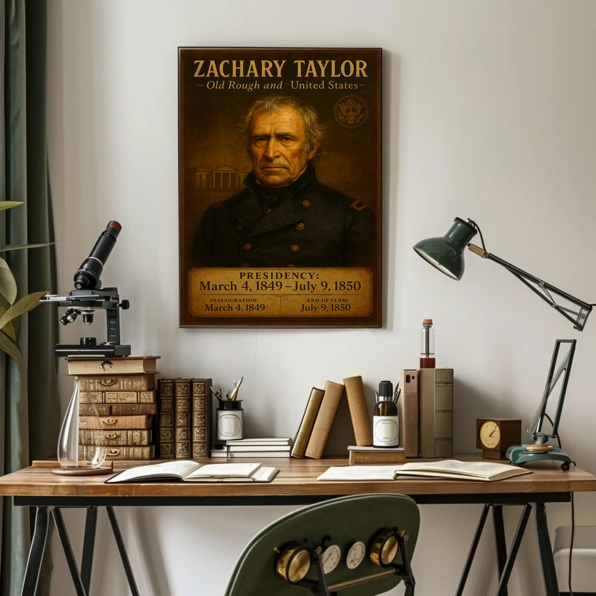 Zachary Taylor Presidential Vintage Art Poster Print