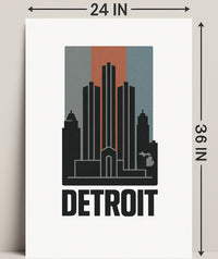 Detroit Skyline Art Print for Home Decor PosterGoat
