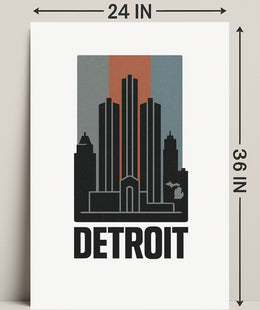 Detroit Skyline Art Print for Home Decor PosterGoat