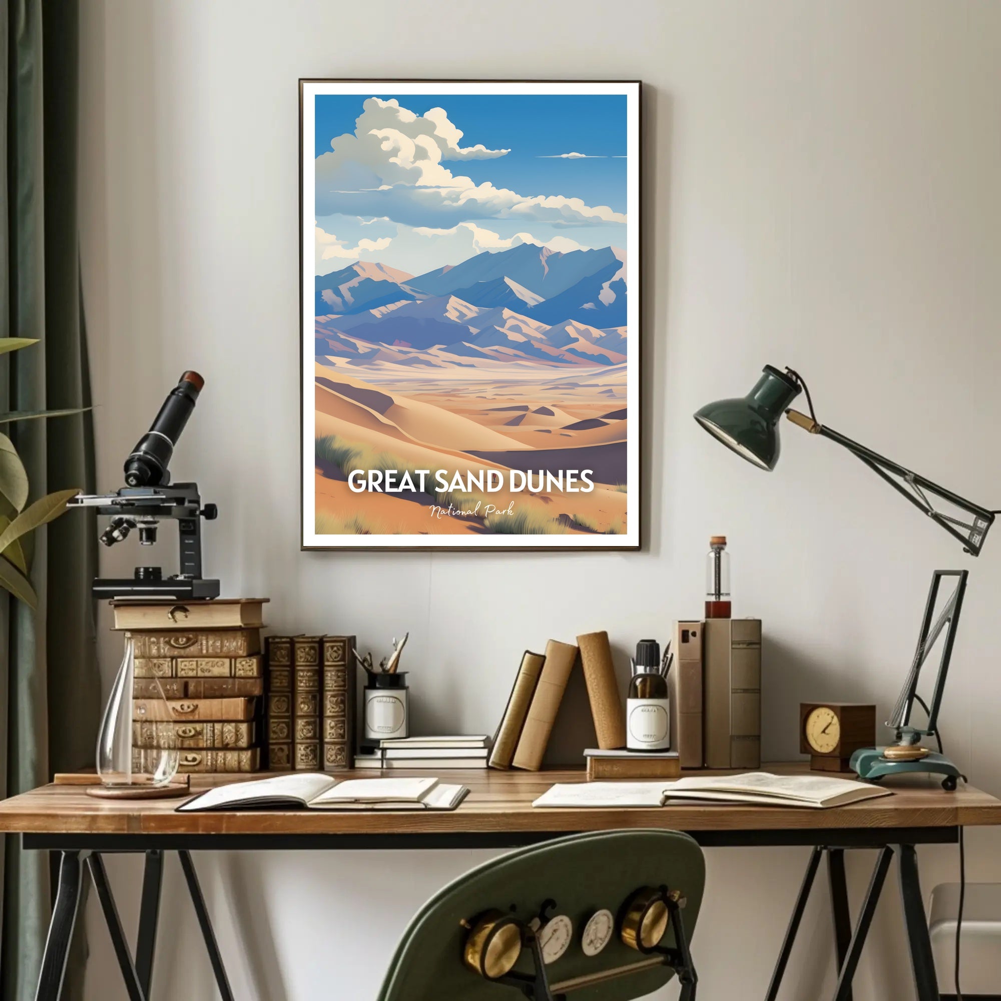 Great Sand Dunes Travel Poster Vintage Wall Art