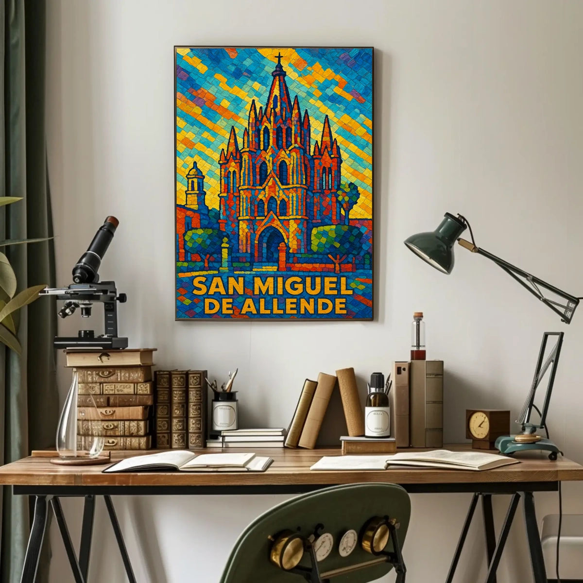 San Miguel de Allende Vibrant Mosaic Poster