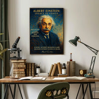 Albert Einstein Inspirational Vintage Art Poster Print