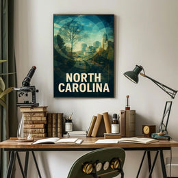North Carolina Scenic Urban Landscape Poster