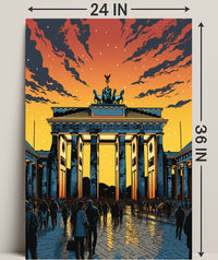 Sunset At The Brandenburg Gate Poster