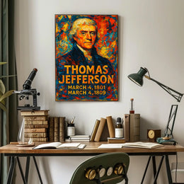Thomas Jefferson 3rd President of the United States Glitch Hop Art Poster