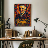 Warren G. Harding 29th President of the United States Glitch Hop Art Poster
