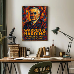 Warren G. Harding 29th President of the United States Glitch Hop Art Poster