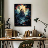 Enchanted Castle Under The Moon Poster