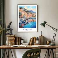 Coastal Charm of Monaco Poster PosterGoat