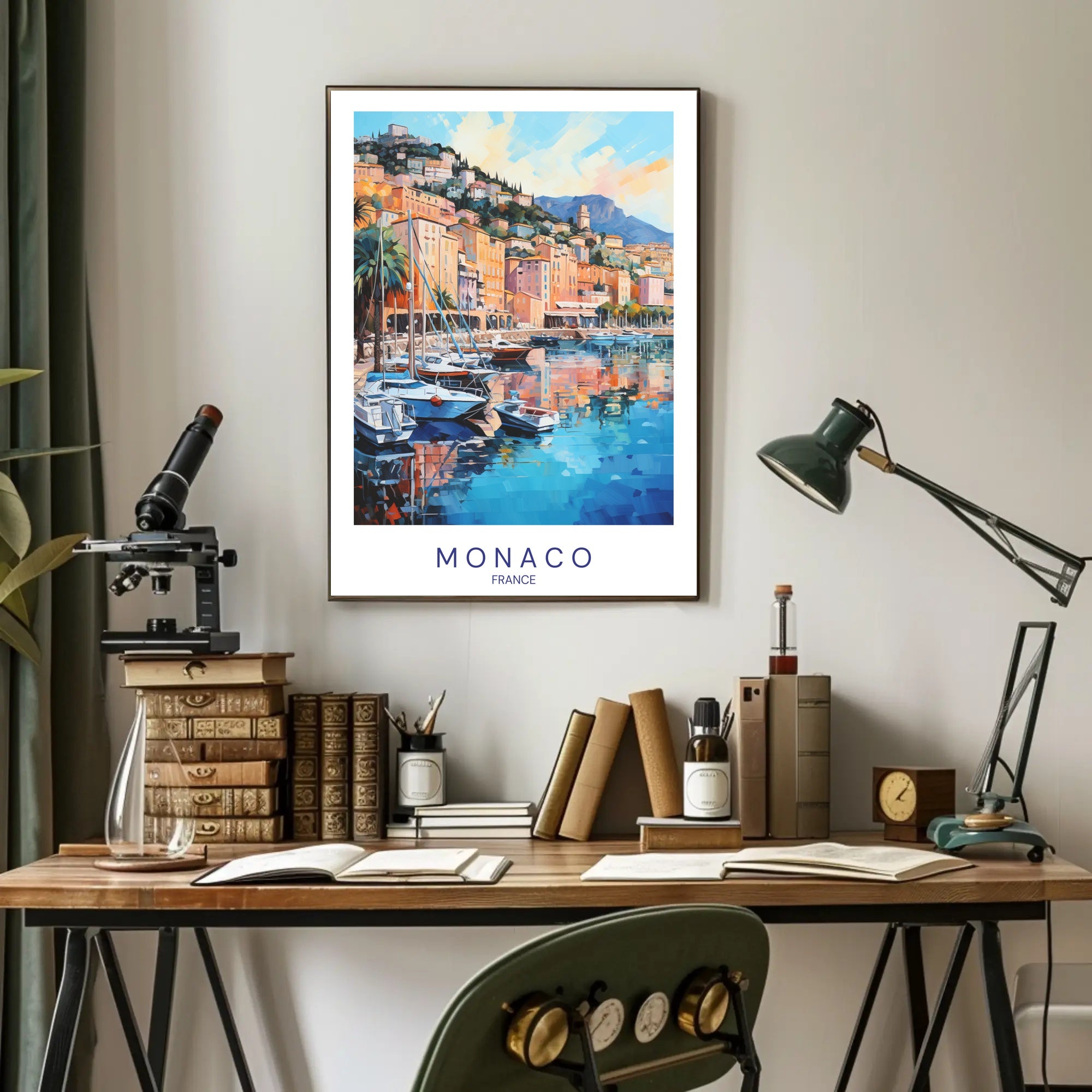 Coastal Charm of Monaco Poster PosterGoat