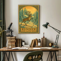 Reindeer Cross-Country Skiing Poster
