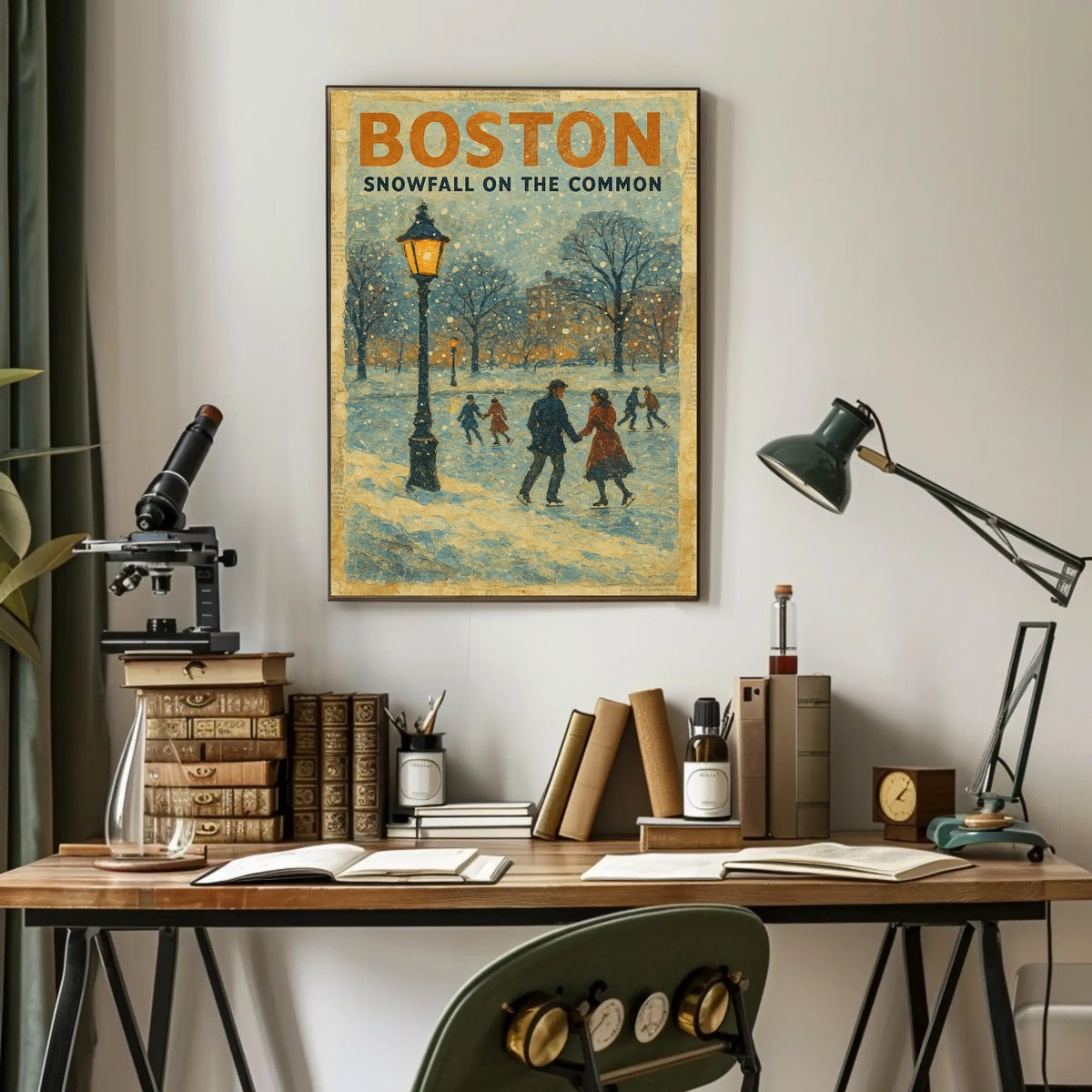 Boston Snowfall On The Common Poster