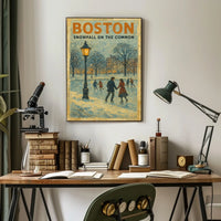 Boston Snowfall On The Common Poster
