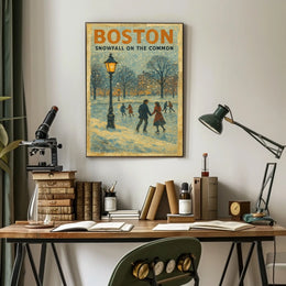 Boston Snowfall On The Common Poster