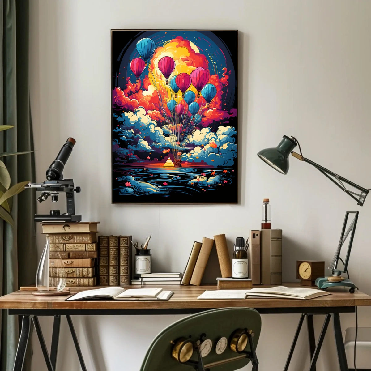 Fantasy Adventure Hot Air Balloon Art Poster