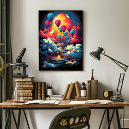 Fantasy Adventure Hot Air Balloon Art Poster