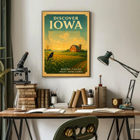 Iowa Countryside Vintage Travel Poster