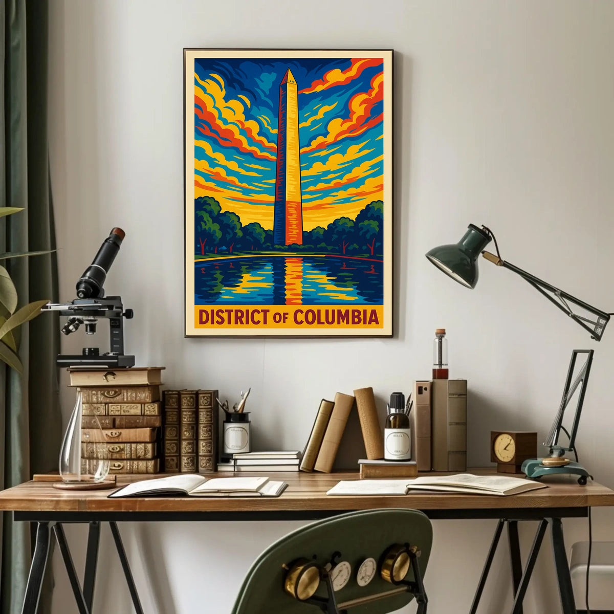 District of Columbia Vibrant Skyline Poster