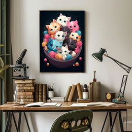 Basket Of Kittens Poster