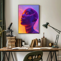 Futuristic Neon Abstract Art Poster - Futuristic Sci-Fi Poster PosterGoat