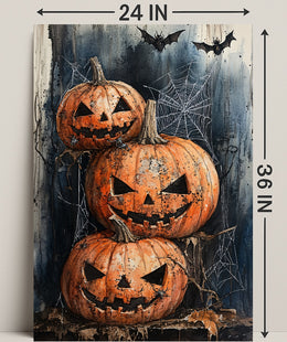 Haunted Halloween Pumpkins Poster