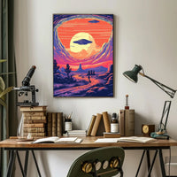 Cosmic Sunset Encounter Poster