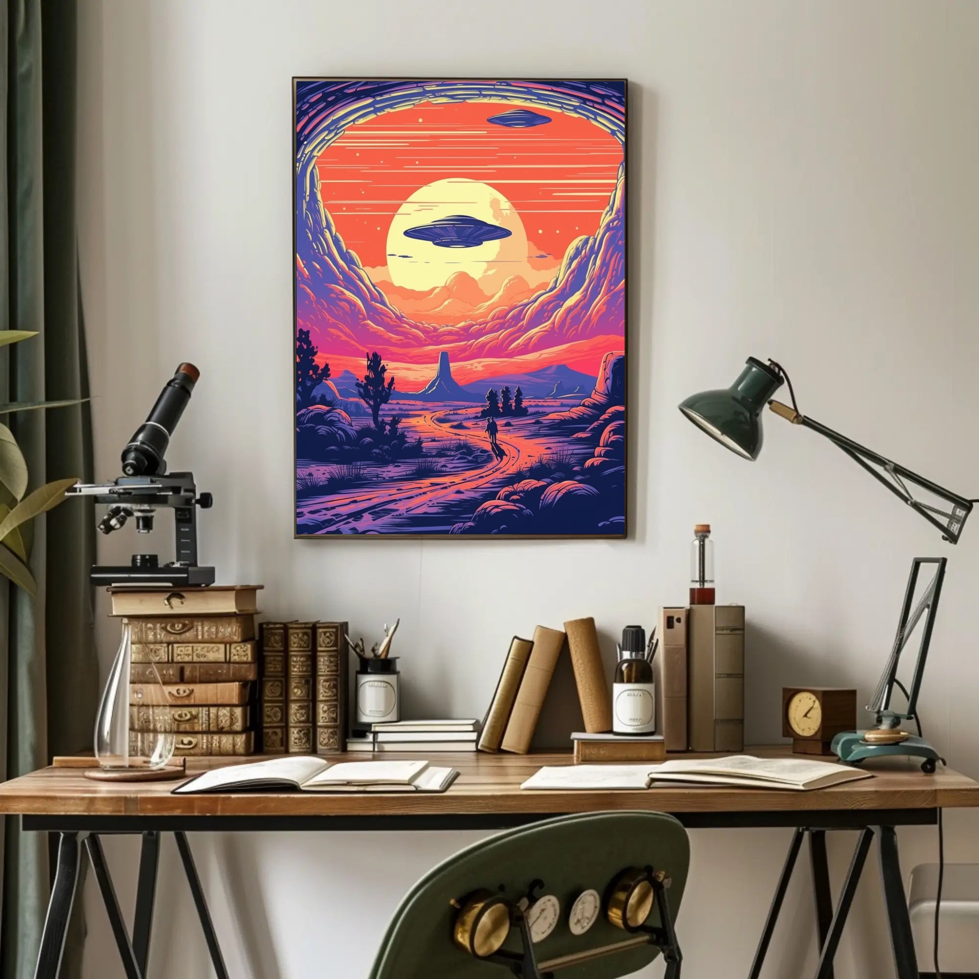 Cosmic Sunset Encounter Poster