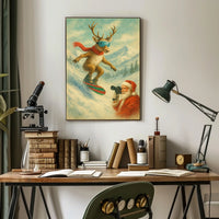 Reindeer On The Slopes Poster