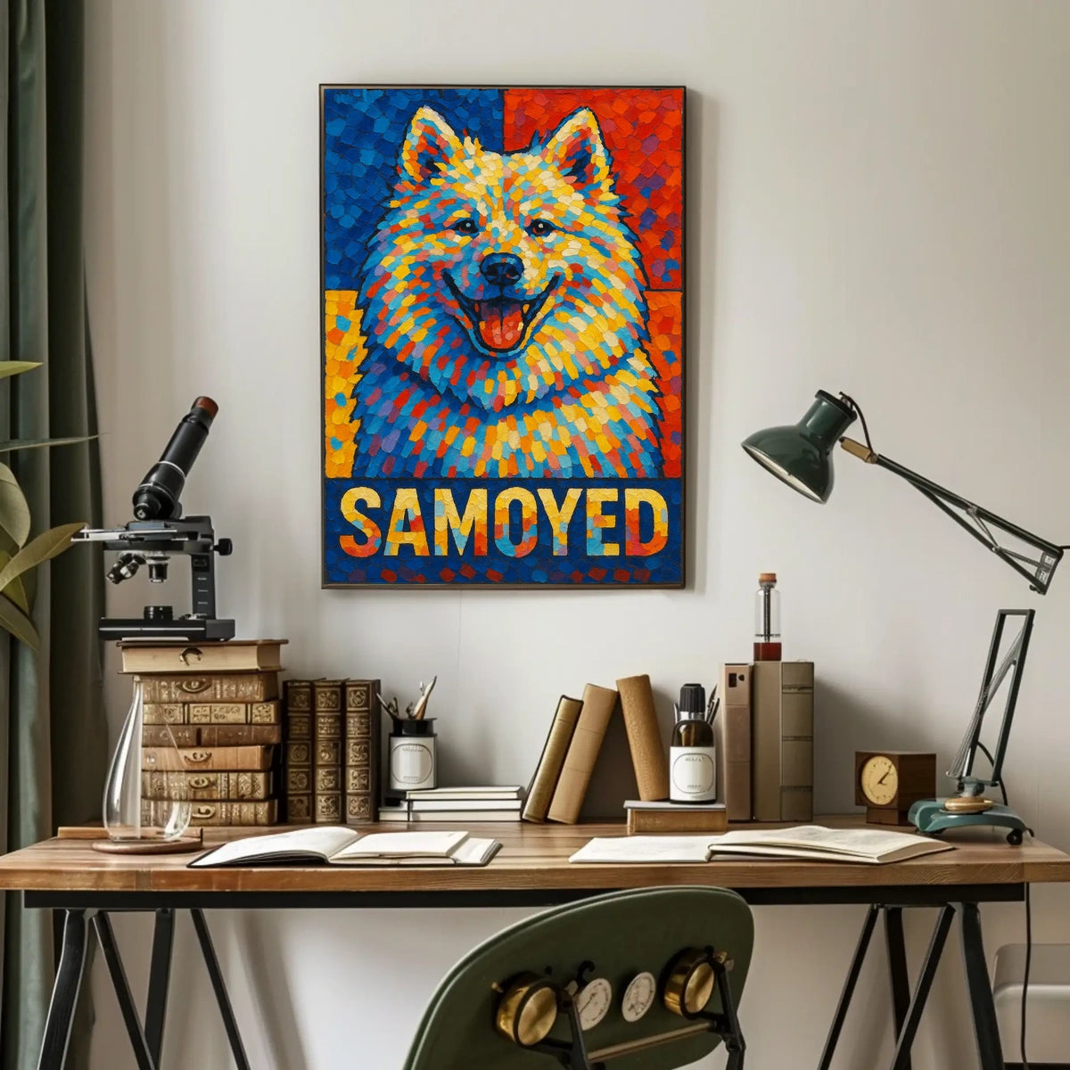 Vibrant Samoyed Portrait Poster