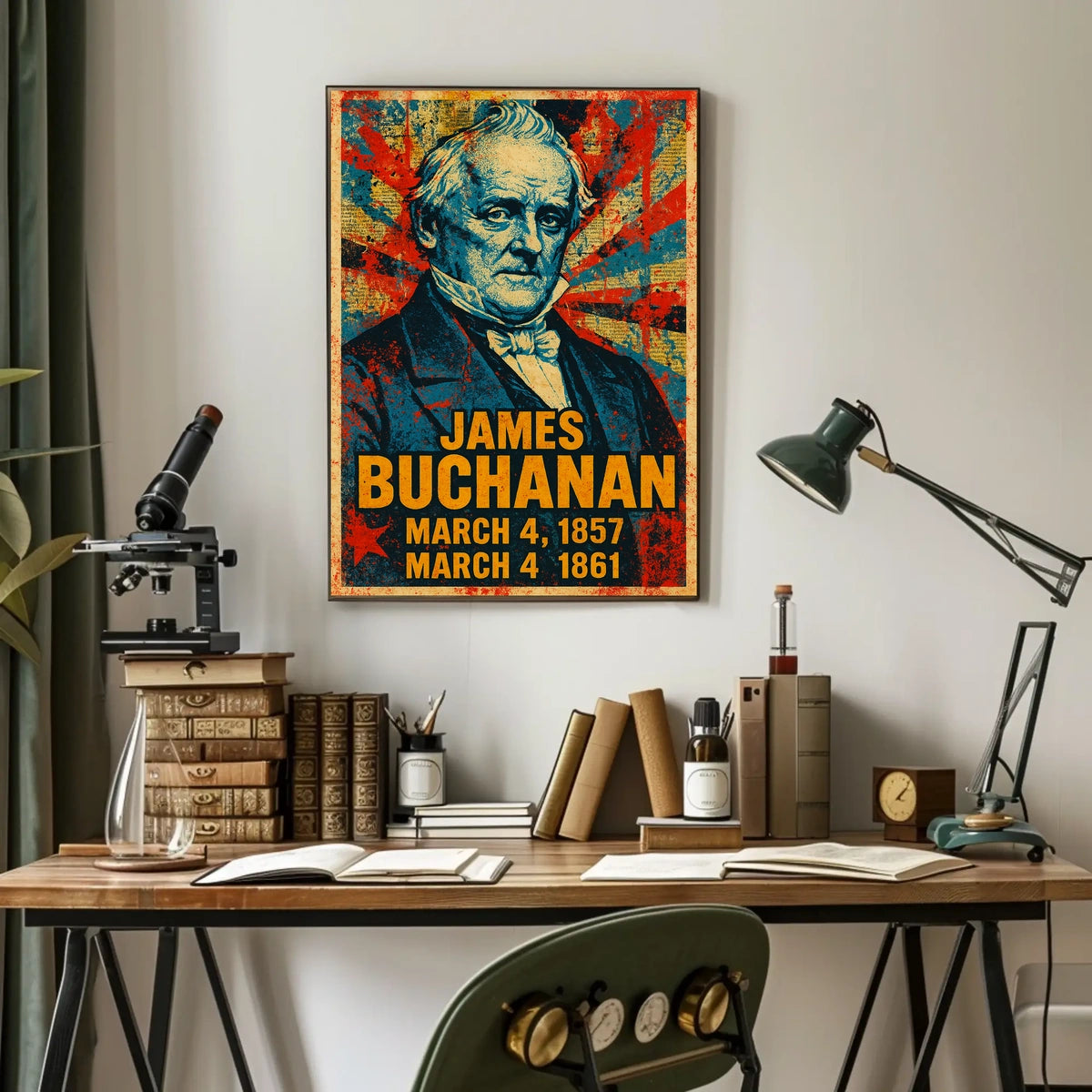 James Buchanan 15th President of the United States Street Art Mashup Poster