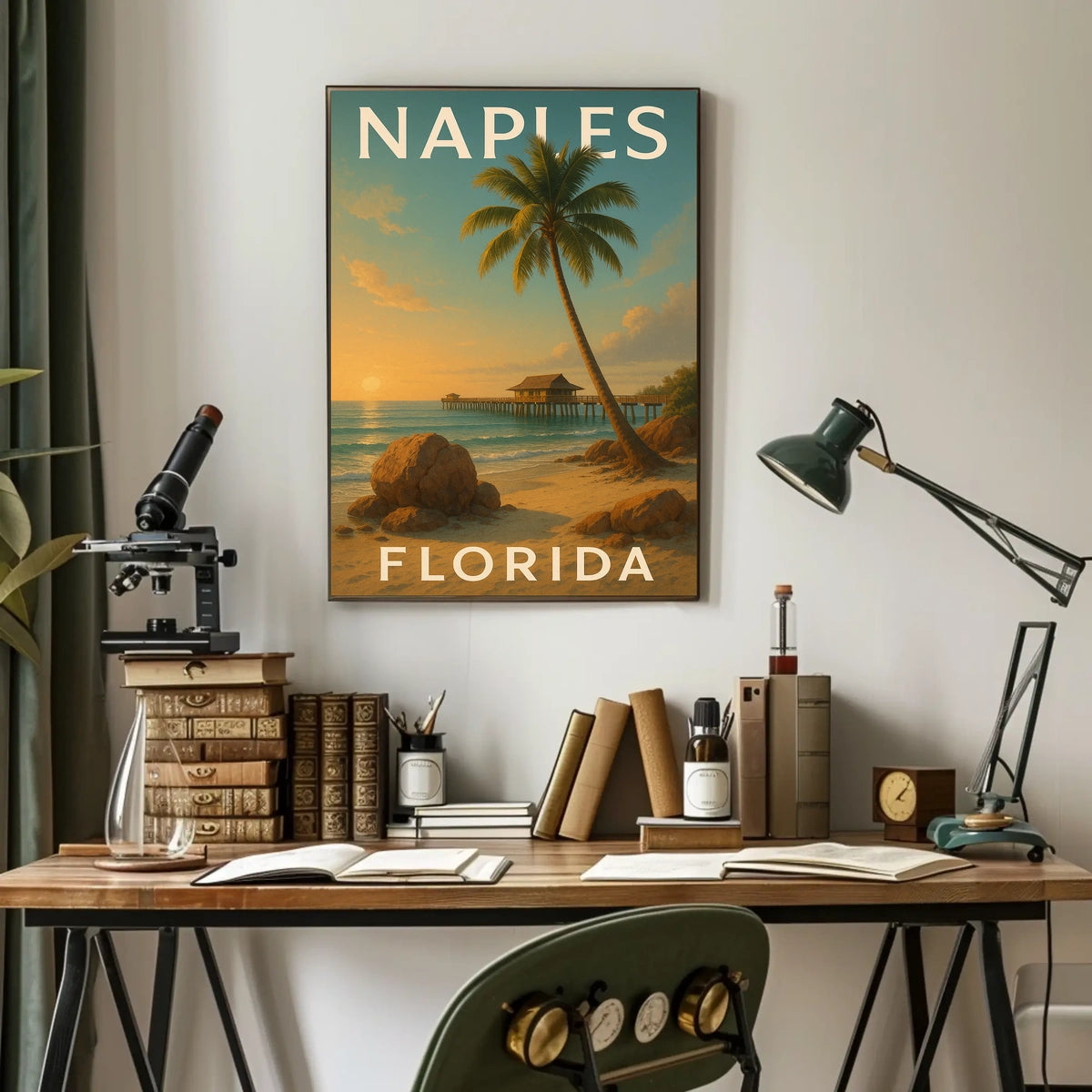 Naples Florida Coastal Serenity Poster Art Print Decor