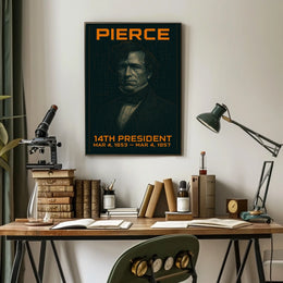Franklin Pierce 14th President of the United States Techno Schematic Poster