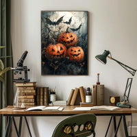 Halloween Night Jack-O-Lanterns And Poster