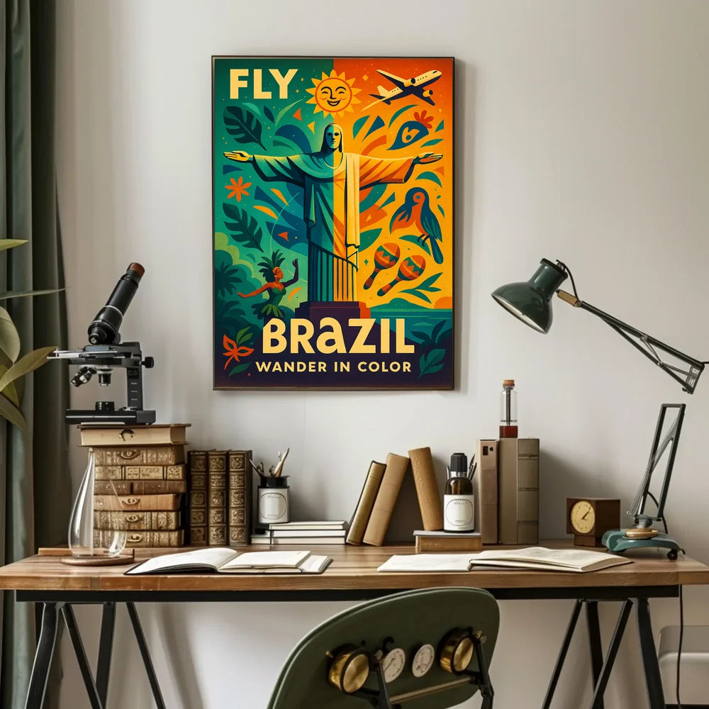 Brazil Travel Poster Vibrant Rio de Janeiro Adventure PosterGoat
