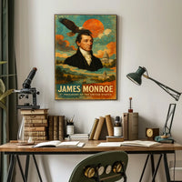James Monroe 5th President of the United States Layered Digital Collage Poster