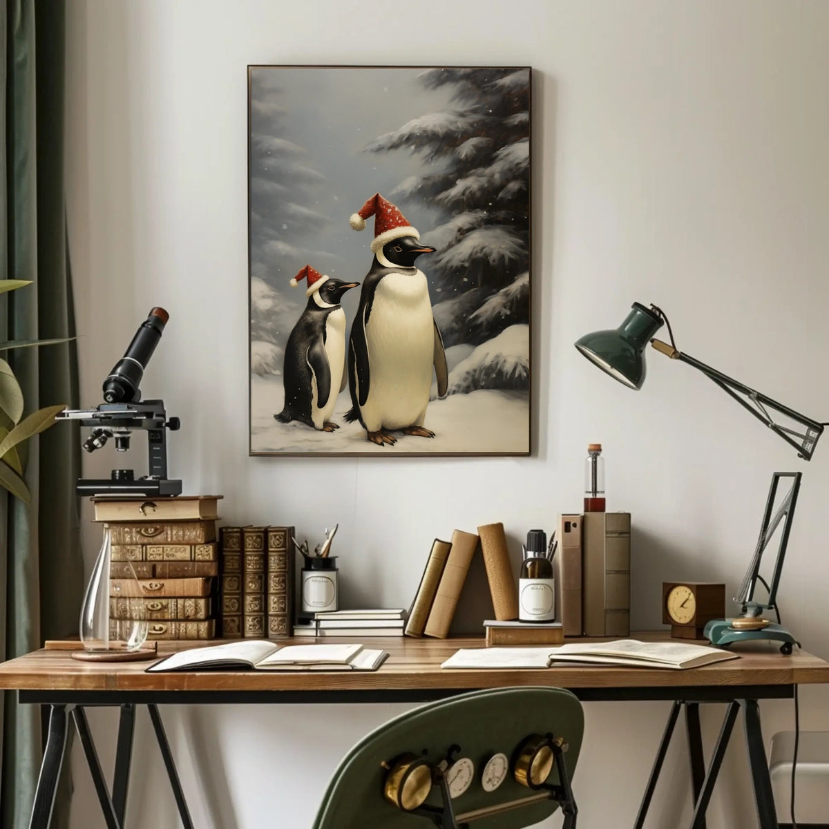 Festive Penguins In Winter Wonderland Poster