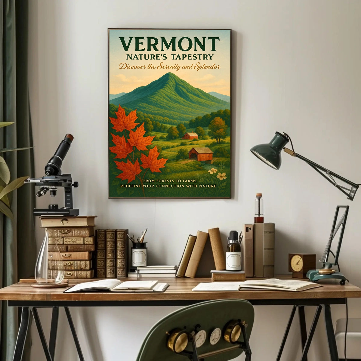 Vermont Nature Landscape Mountains Forests Poster