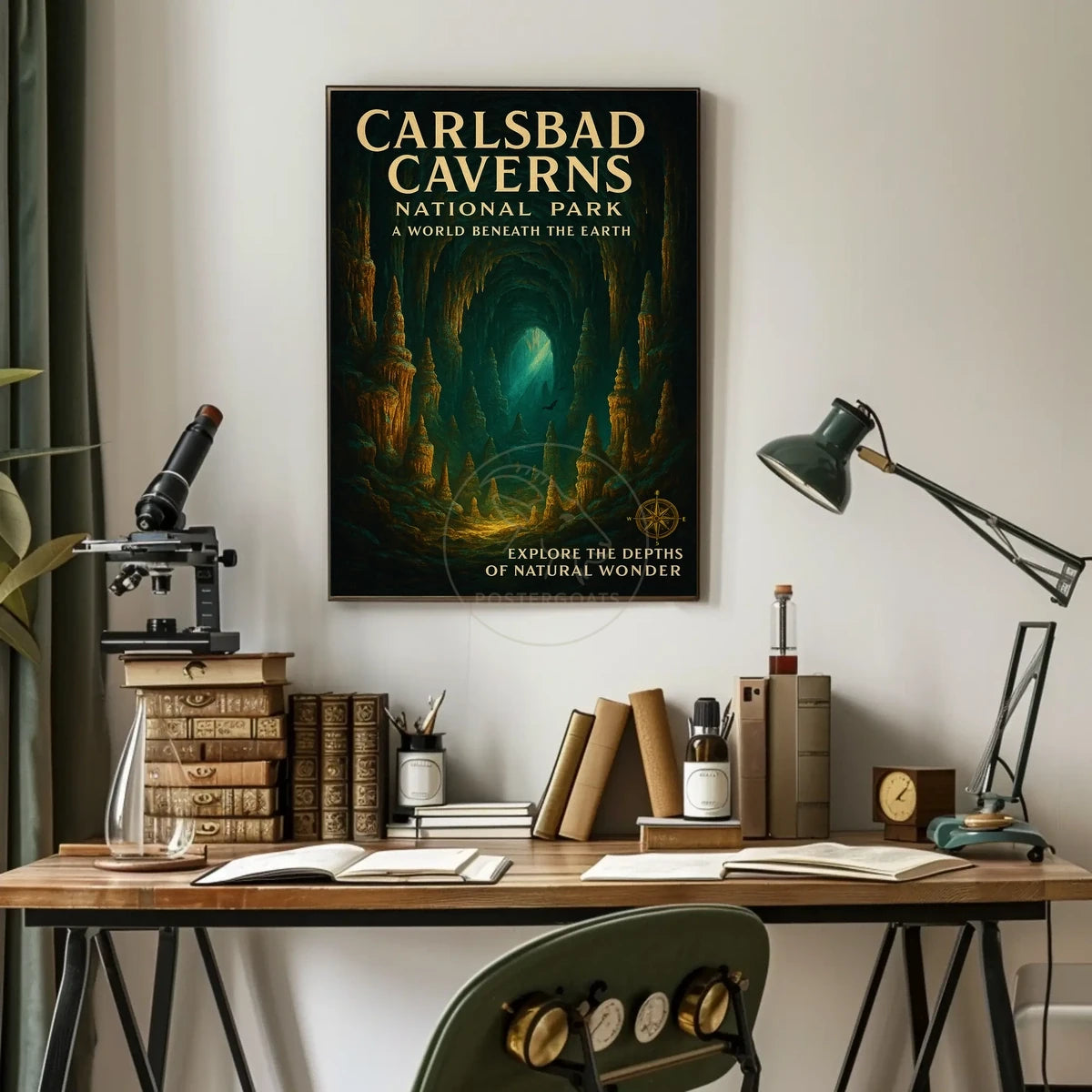 Carlsbad Caverns Vintage National Park Poster