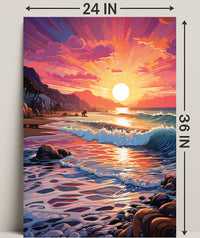 Vibrant Coastal Sunset Poster PosterGoat