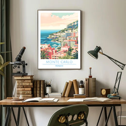 Monte Carlo Coastal Elegance Travel Poster