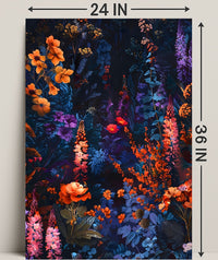 Vibrant Enchanted Floral Scene Artistic Poster